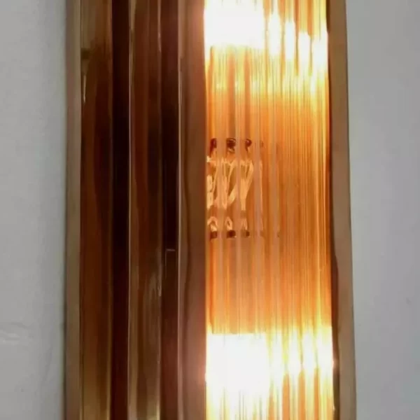 Vintage Art Deco Brass & Glass Rod Wall Sconce Light | 18-Inch Antique Ship Wall Lamp | Retro Brass Ceiling Fixture | Nautical Industrial Wall Lighting for Home, Bar & Restaurant Decor