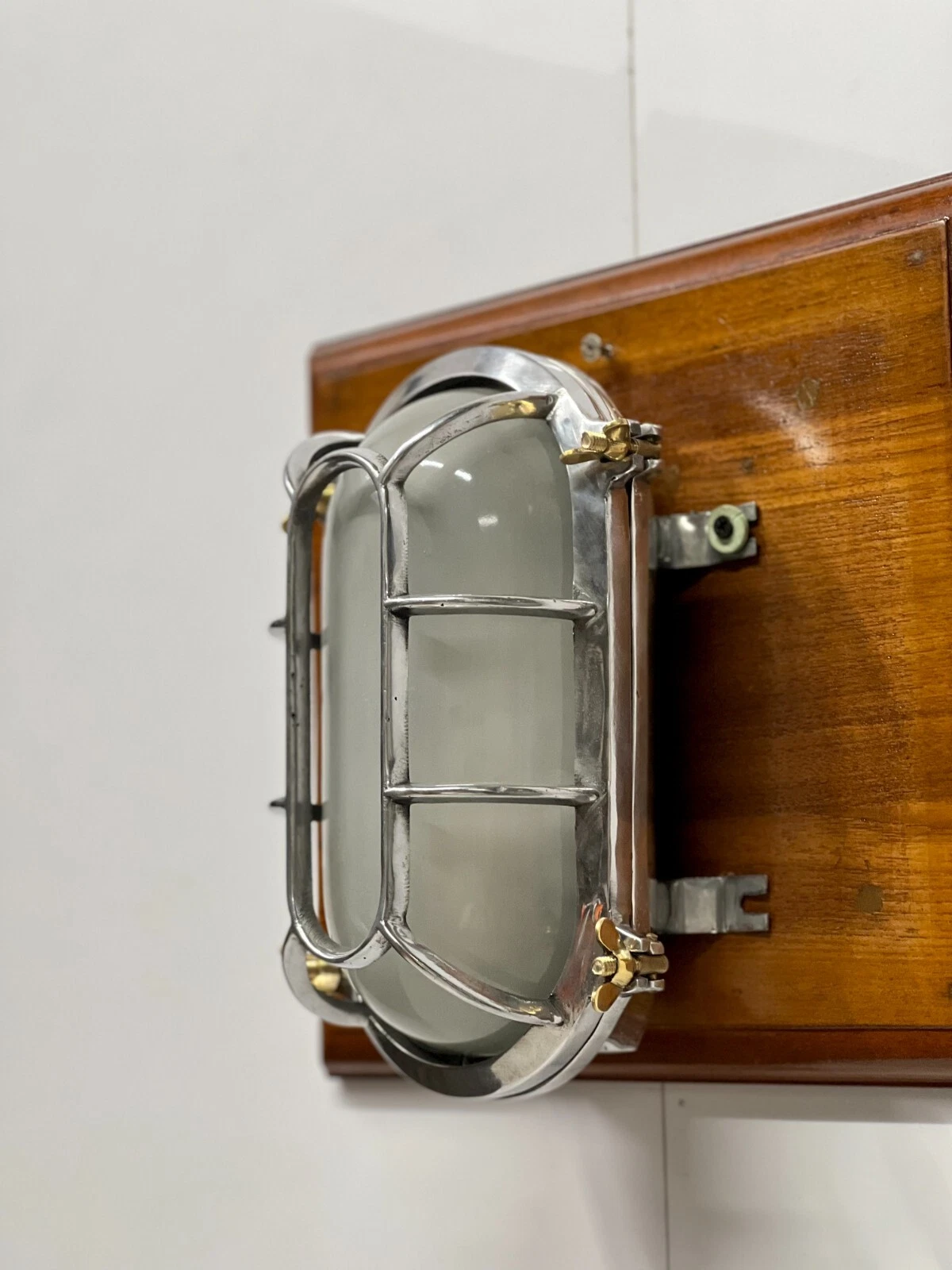 Antique Maritime Bulkhead Light | Industrial Aluminum Wall & Ceiling Fixture | Vintage Ship Deck Lamp for Nautical & Coastal Home Decor