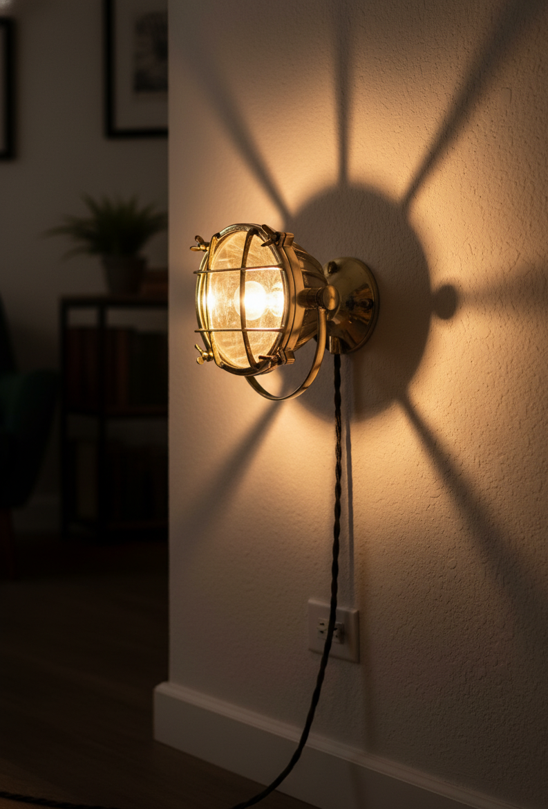 Pair two of these lights on a console table or wall for a vintage ship-deck look that adds instant maritime charm and warmth.