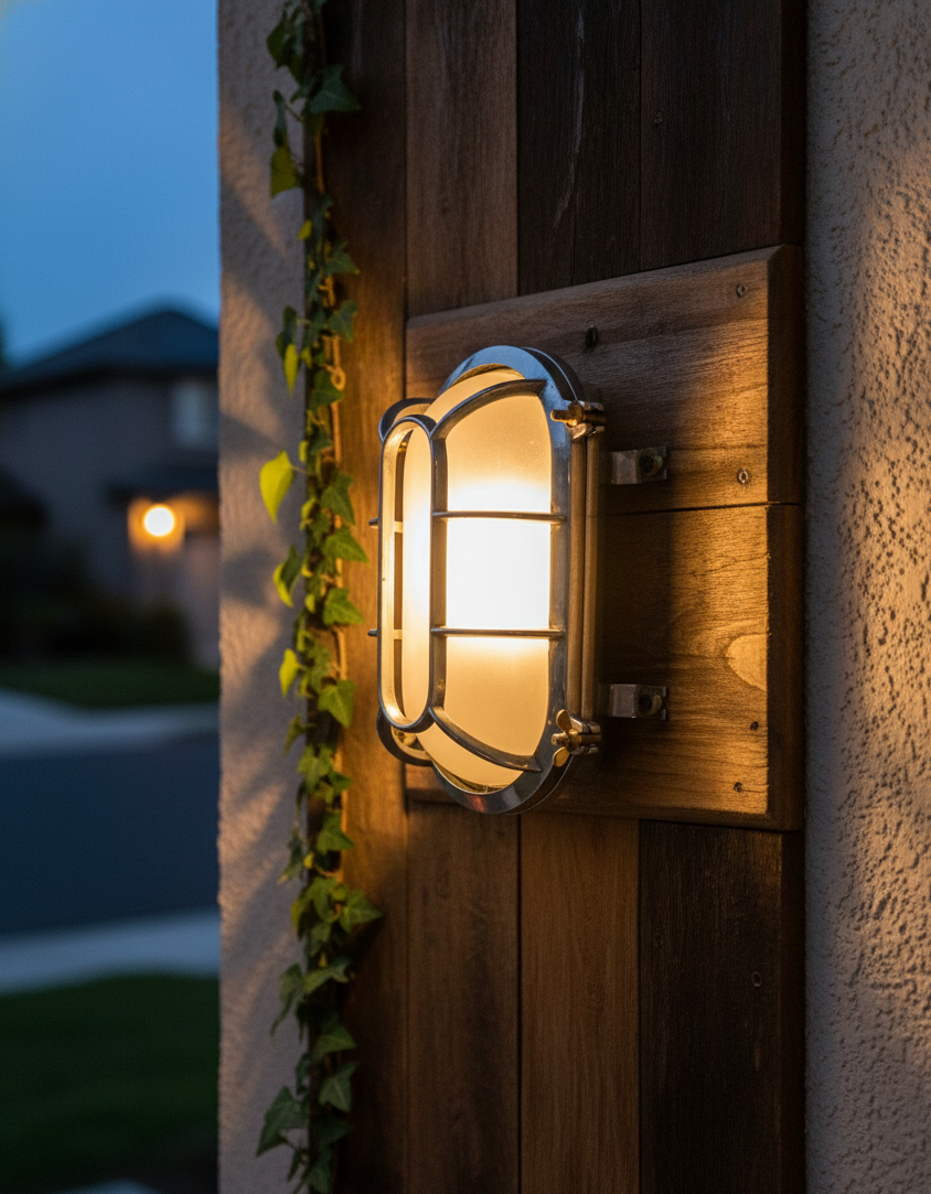 Antique Maritime Bulkhead Light | Industrial Aluminum Wall & Ceiling Fixture | Vintage Ship Deck Lamp for Nautical & Coastal Home Decor