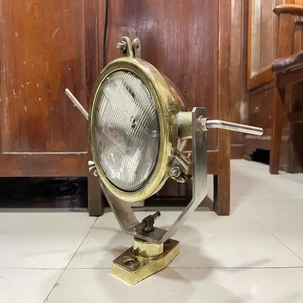 Original Salvaged Nautical Maritime Boat Brass Mini Ship Spot Light