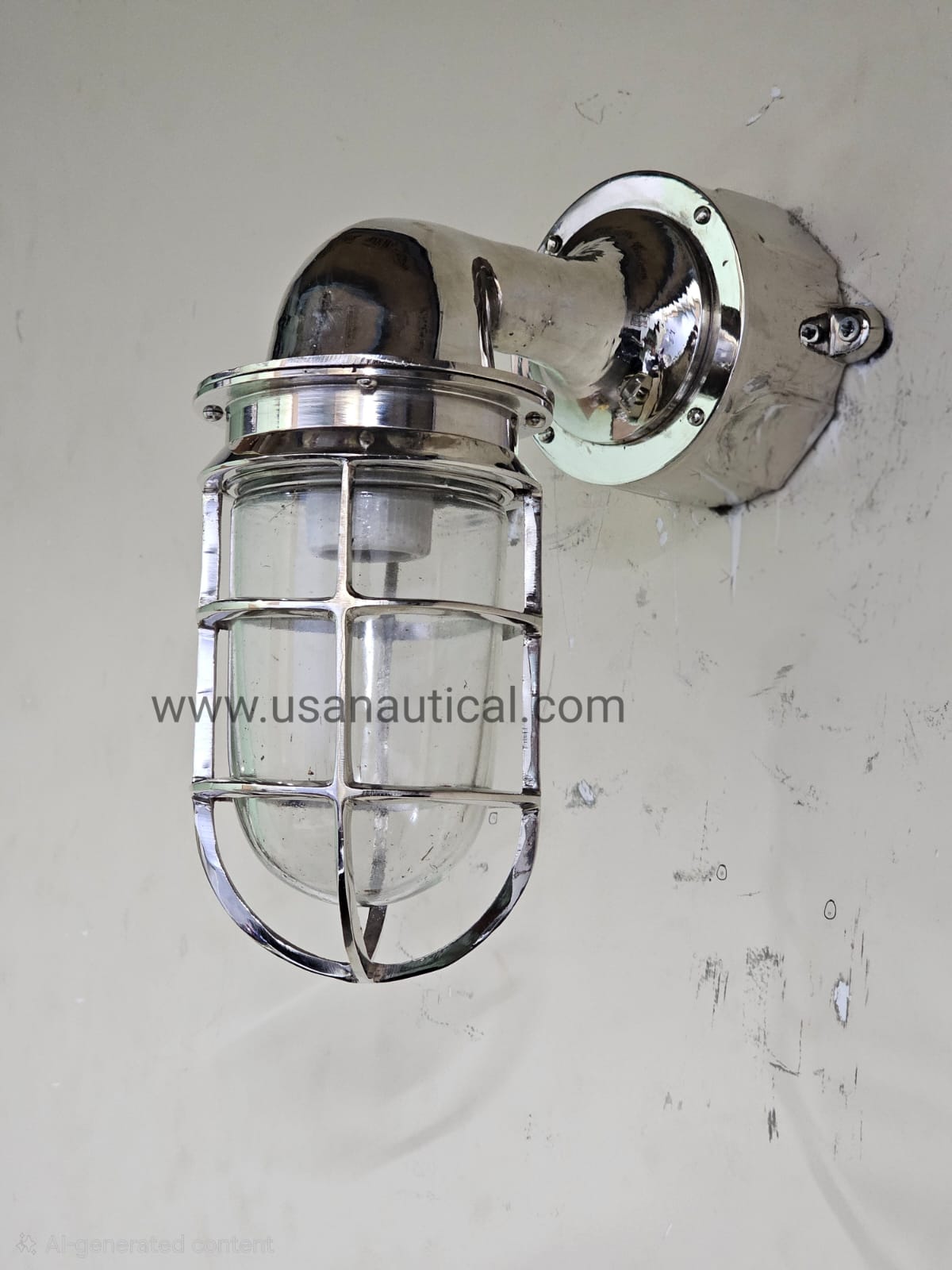 Vintage Brass Nickel Nautical Passage Wall Light – Marine Bulkhead Cage Sconce, Ship Cabin Wall Lamp, E27 Industrial Coastal Lighting