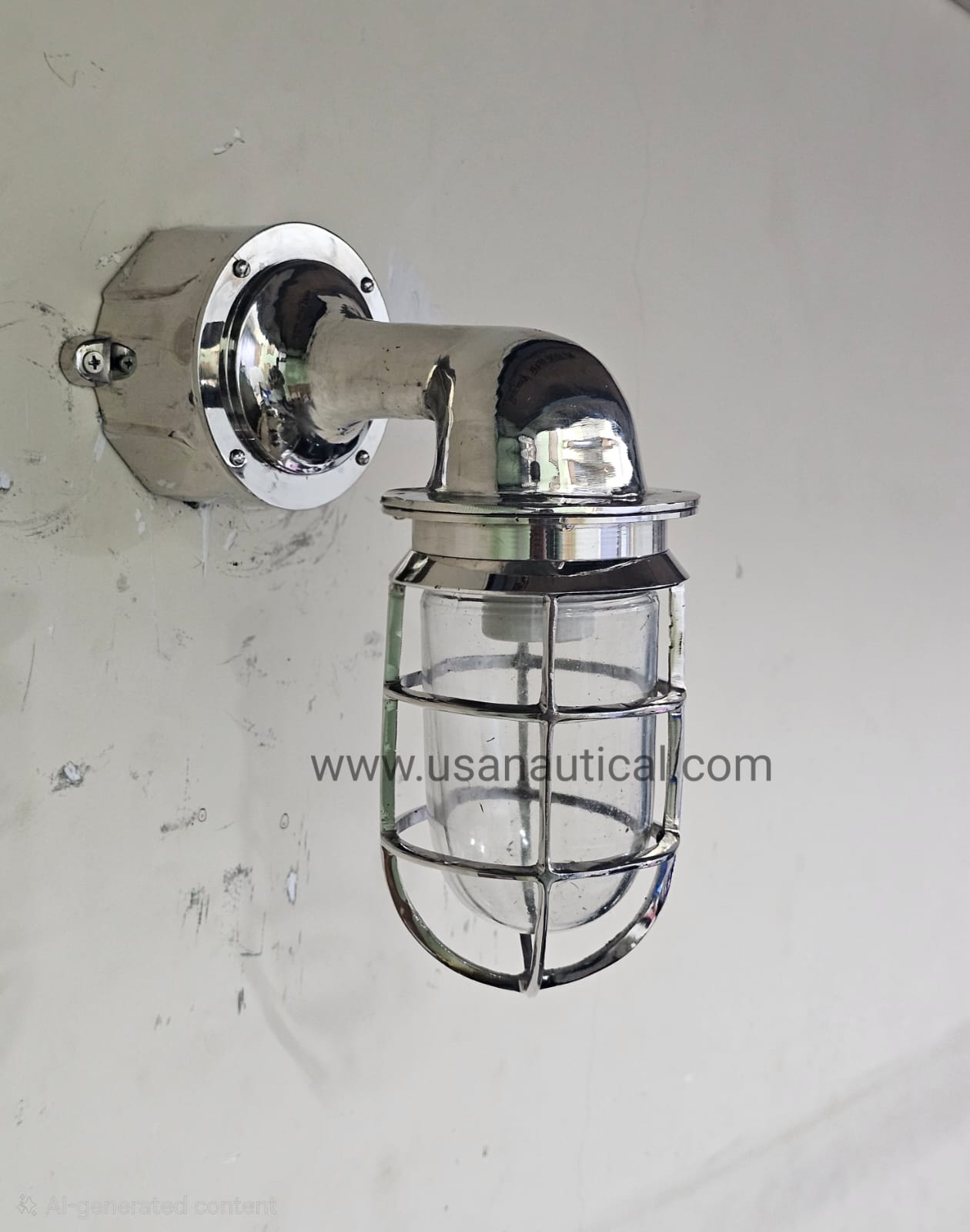 Vintage Brass Nickel Nautical Passage Wall Light – Marine Bulkhead Cage Sconce, Ship Cabin Wall Lamp, E27 Industrial Coastal Lighting